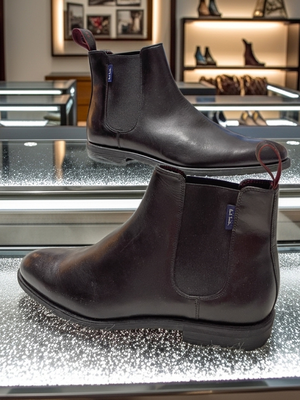 New Paul Smith Cederic Black Leather Chukka Boots with Pull Tabs Mens Size 10